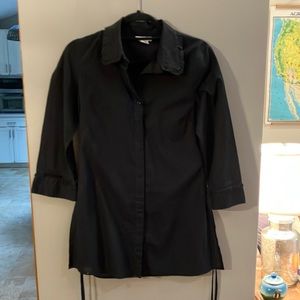 Long Black Cotton Blouse or Jacket